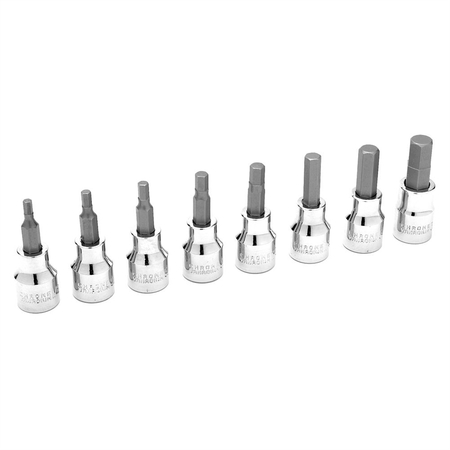 PERFORMANCE TOOL 8 Pc 3/8'' Dr SAE Hex Bit Set W38870